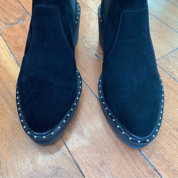 Cecelia New York Gemma Slip On Wedge Bootie in Black Suede 6 - Picture 5 of 10